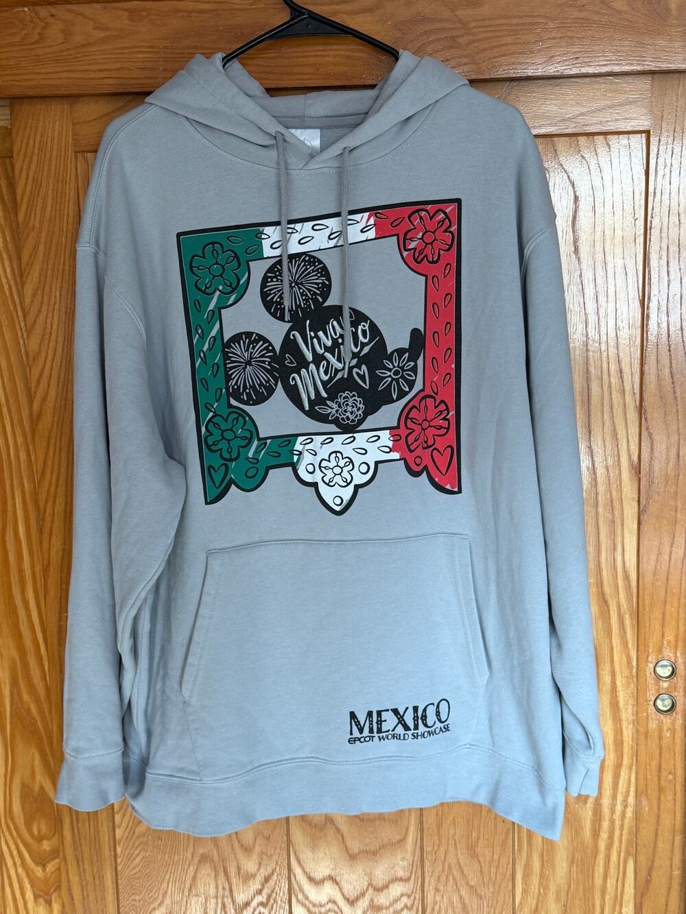 Disney Parks EPCOT Mexico Viva Mexico Mickey Hoodie Grey XL